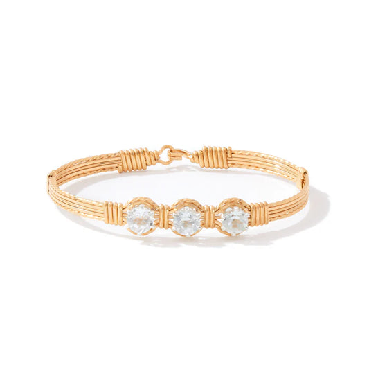 -RETIRED - DARK NIGHT BRACELET - ALL GOLD & WHITE TOPAZ