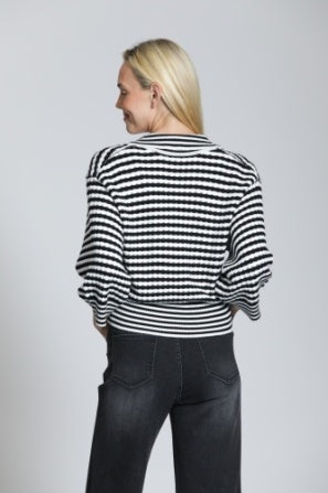 BLACK & WHITE STRIPE KNIT SWEATER