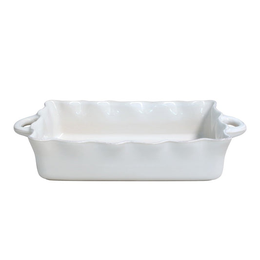 COOK & HOST LARGE RECTANGULAR RUFFLED BAKER