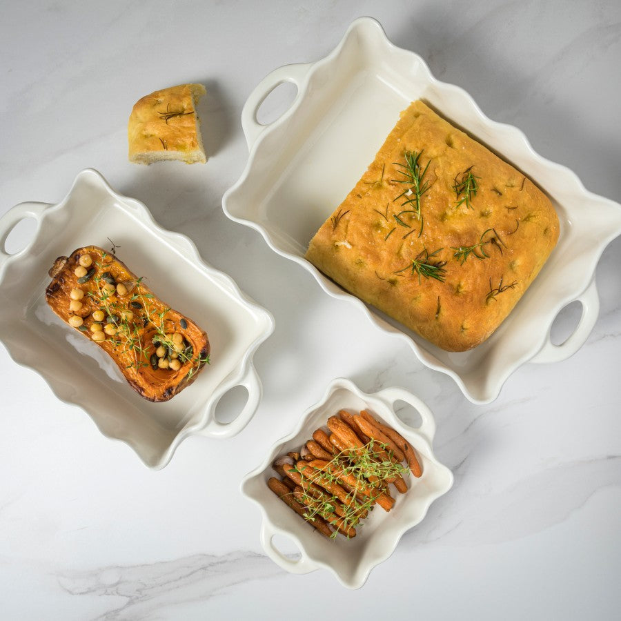 COOK & HOST MEDIUM RECTANGULAR RUFFLED BAKER