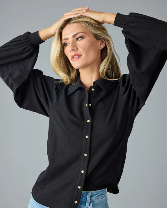 BEST BLACK KNIT BUTTONDOWN