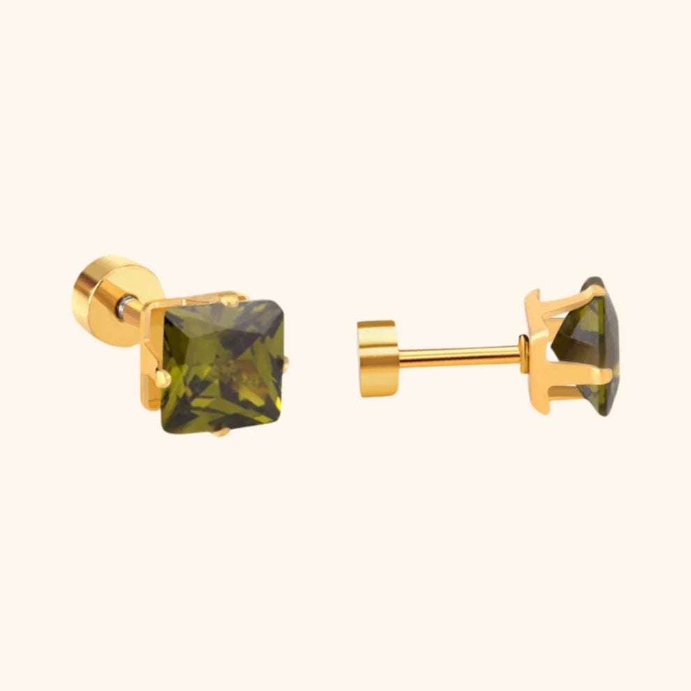 PRISM STUDS - DARK GREEN