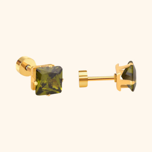 PRISM STUDS - DARK GREEN
