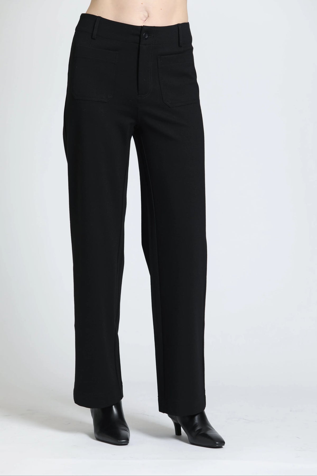 BLACK PATCH POCKET PANT