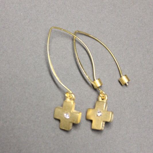 FISH HOOK CROSS EARRINGS