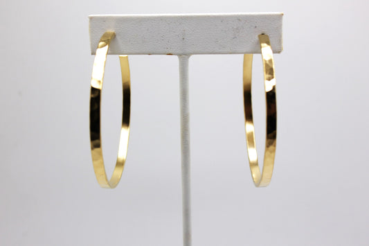 28MM HAMMERED HOOP EARRINGS