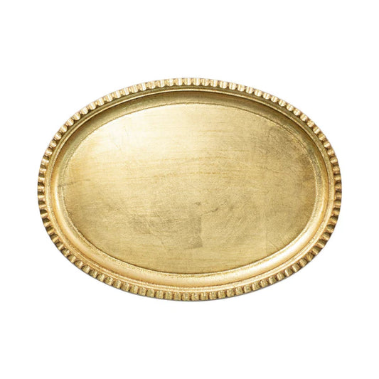 FLORENTINE WOODEN GOLD SMALL OVAL TRAY