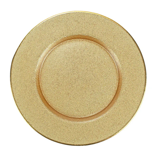 METALLIC GLASS GOLD CHARGER