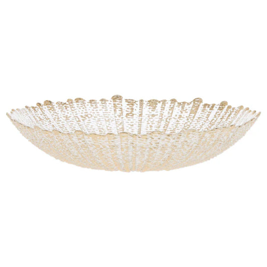 RUFOLO GLASS GOLD LARGE SERVING BOWL