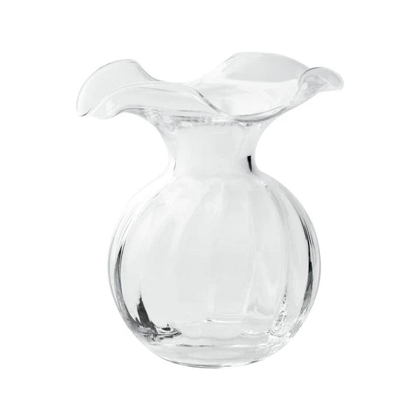 HIBISCUS GLASS SMALL FLUTED VASE - CLEAR
