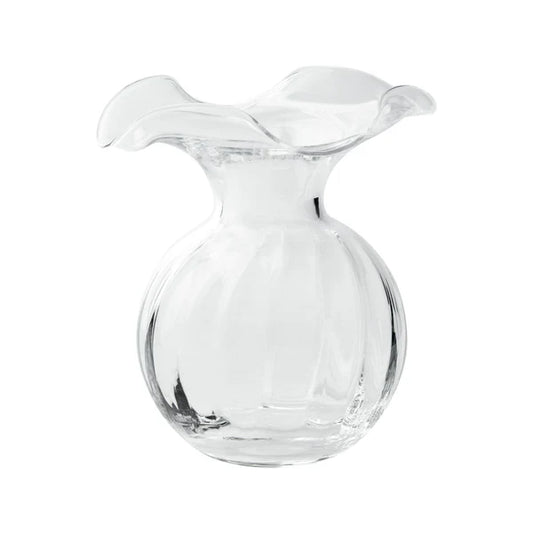 HIBISCUS GLASS SMALL FLUTED VASE - CLEAR