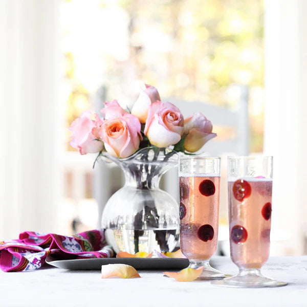 HIBISCUS GLASS SMALL FLUTED VASE - CLEAR