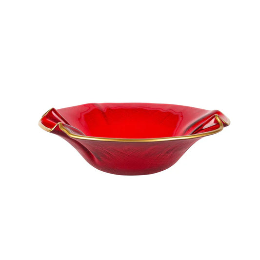 HOLIDAY GLASS SMALL RUFFLED BOWL