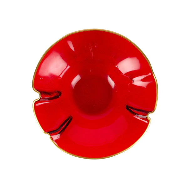 HOLIDAY GLASS SMALL RUFFLED BOWL