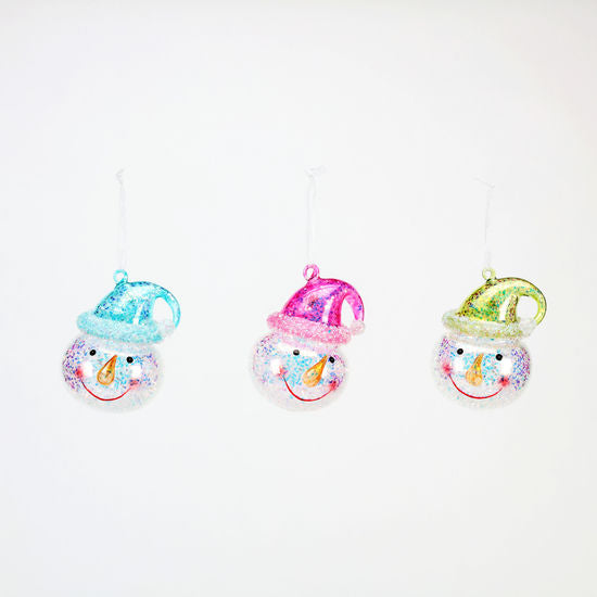 IRIDESCENT SNOWMAN ORNAMENT