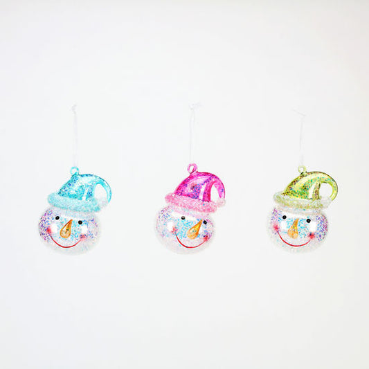 IRIDESCENT SNOWMAN ORNAMENT
