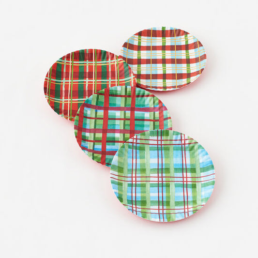 PLAID PLATES SET/4