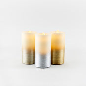 OMBRE METALLIC WATER WICK CANDLES W/ REMOTE