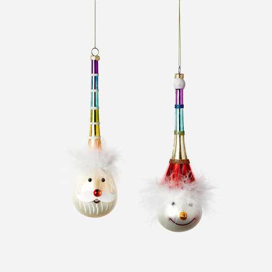 RAINBOW SANTA/SNOWMAN ORNAMENT