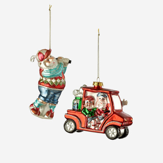 SANTA GOLF ORNAMENTS