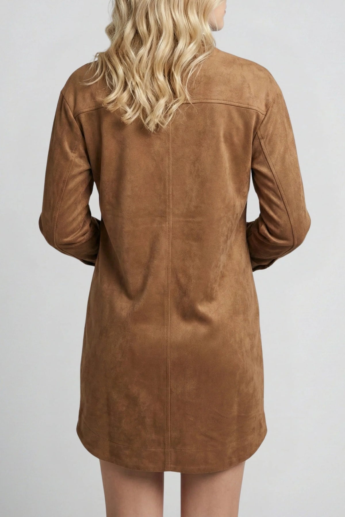 CARAMEL SUEDE FEEL DRESS