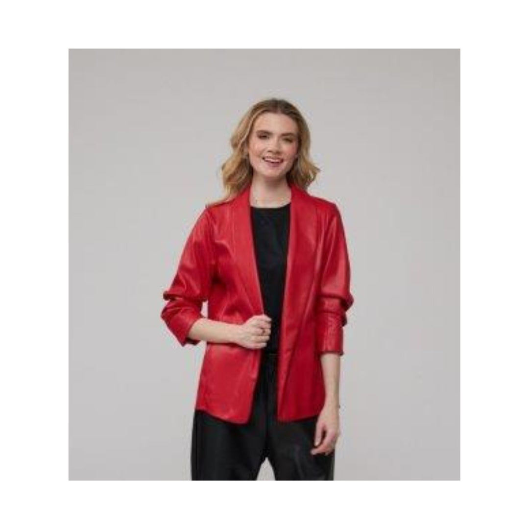 RED LEATHER BLAZER