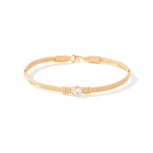 YOU ARE MY SUNSHINE BRACELET - 1 STONE - WHITE TOPAZ