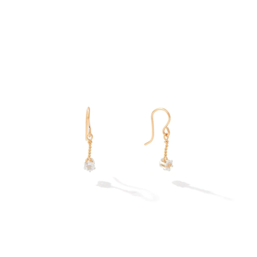 YOU ARE MY SUNSHINE EARRINGS - 1 STONE - WHITE TOPAZ