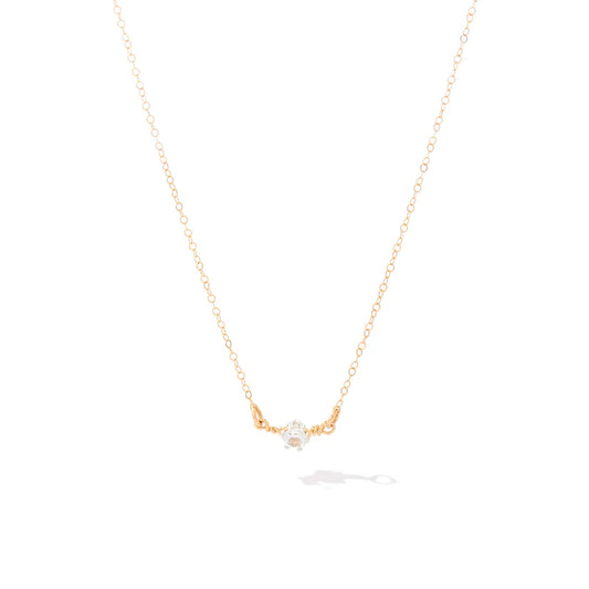 YOU ARE MY SUNSHINE NECKLACE - 1 STONE - WHITE TOPAZ