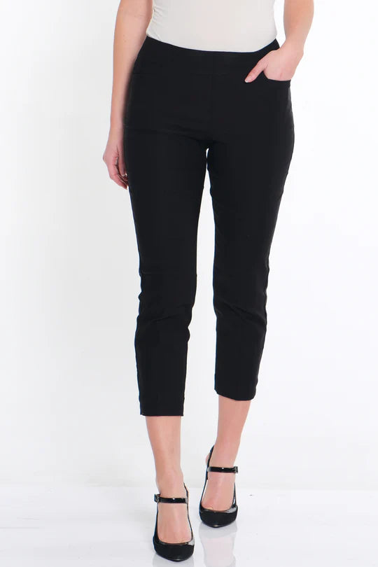 PULL ON CROP PANTS - BLACK