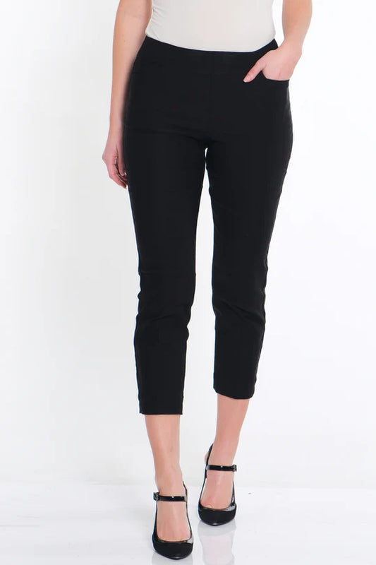 PULL ON CROP PANTS - BLACK