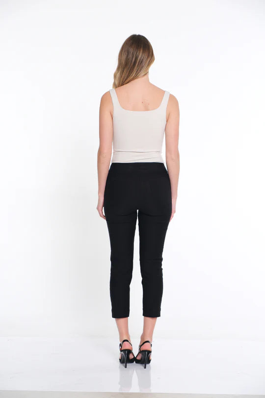PULL ON CROP PANTS - BLACK