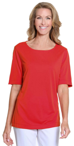POPPY - ELBOW SLEEVE SCOOP NECK TOP