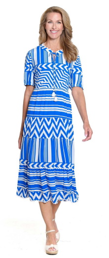 PUFF SLEEVE TIERED MAXI DRESS