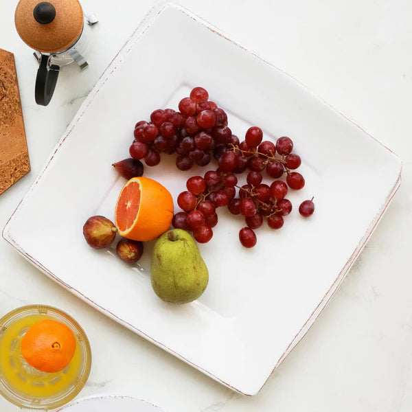 MELAMINE LASTRA WHITE SQUARE SERVING PLATTER