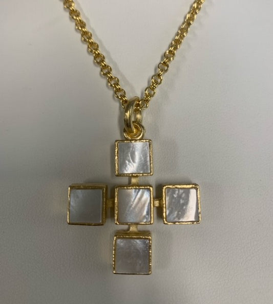 34" MOP CROSS NECKLACE