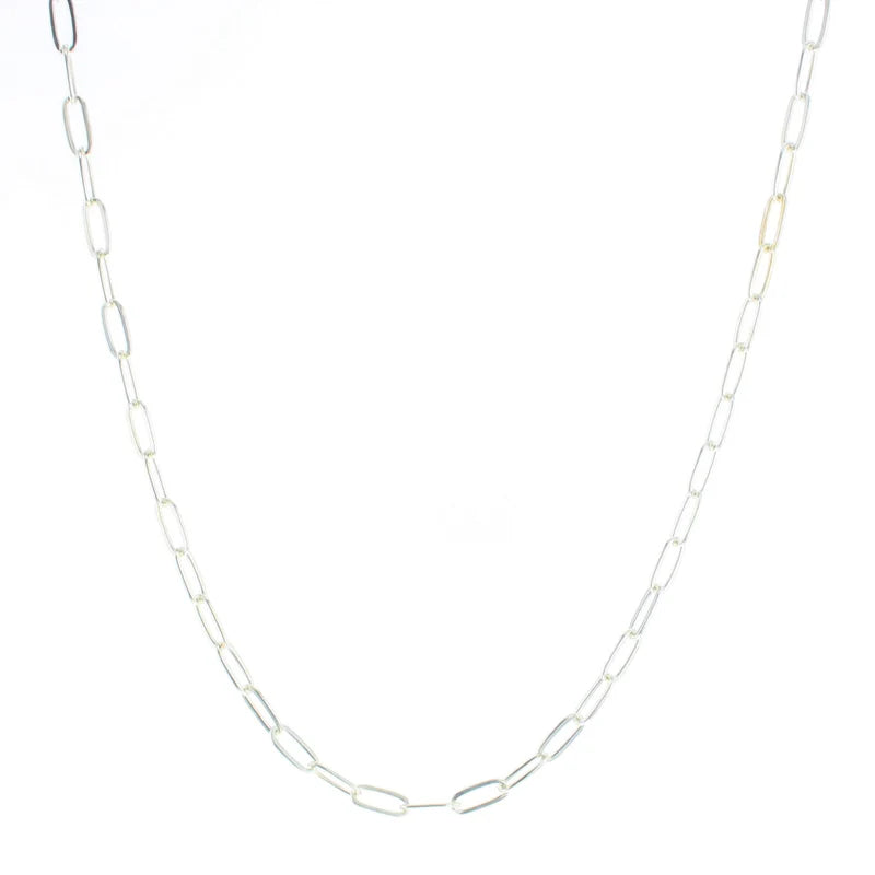 SILVER GLOSSY CHAIN NECKLACE