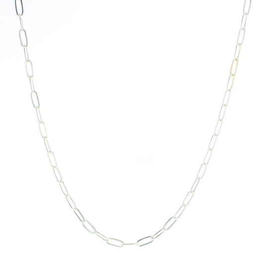 SILVER GLOSSY CHAIN NECKLACE