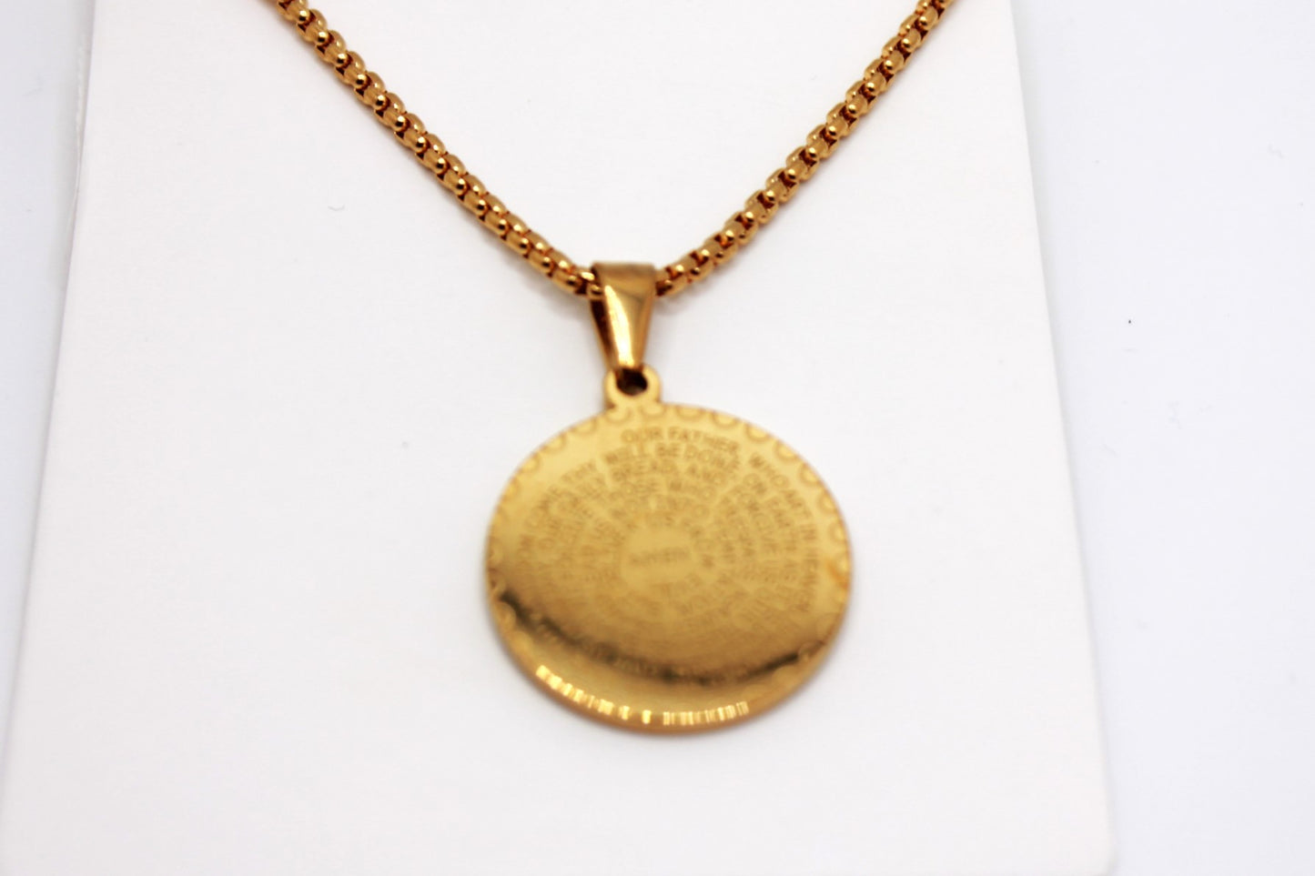 LORDS PRAYER MEDALLION NECKLACE