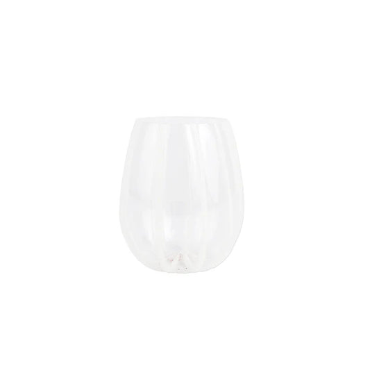 NUOVO STRIPE WHITE STEMLESS WINE GLASS