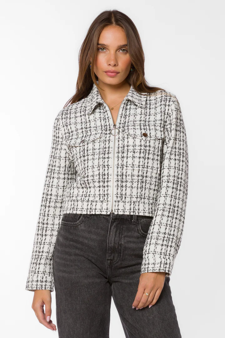 NYRA WHITE & BLACK TWEED JACKET