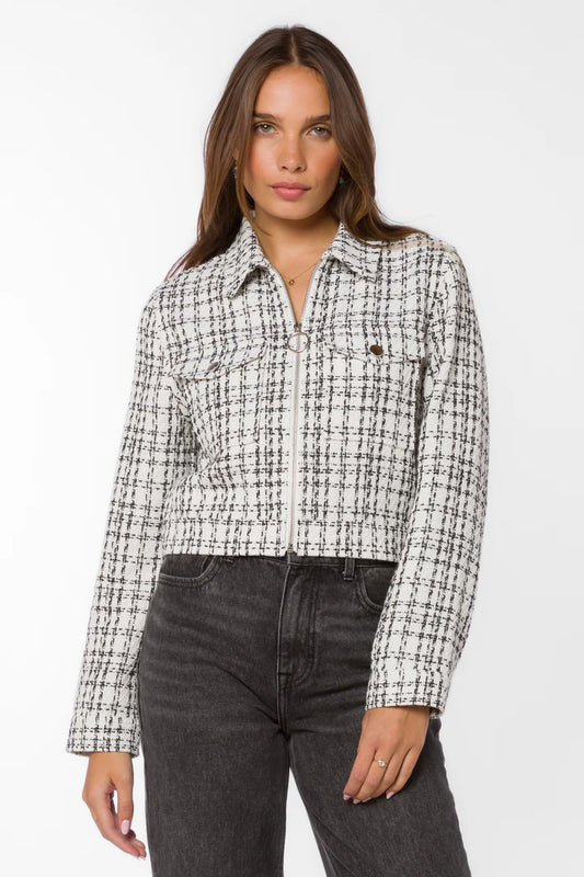 NYRA WHITE & BLACK TWEED JACKET