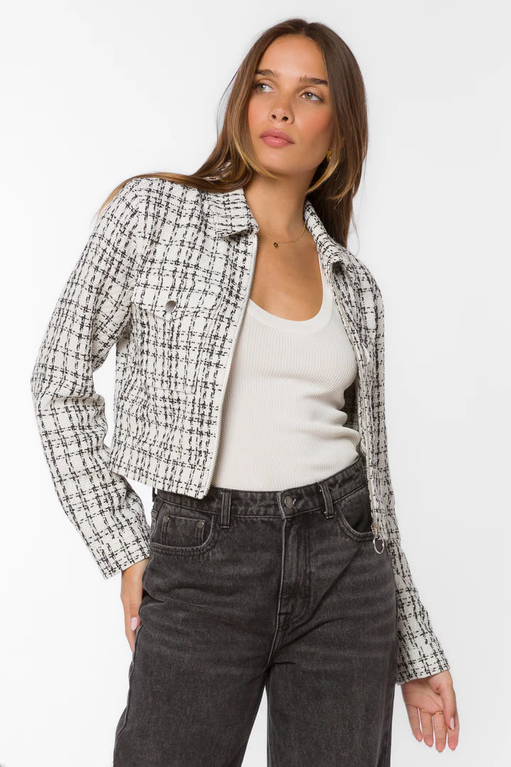NYRA WHITE & BLACK TWEED JACKET