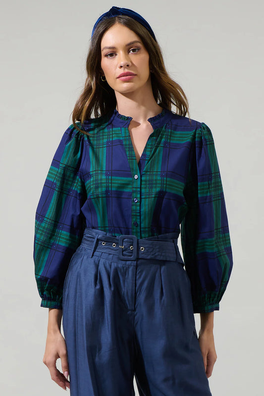 HARRISVILLE PLAID IMA TOP
