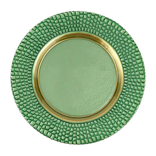 PELLI GLASS GREEN CHARGER PLATE