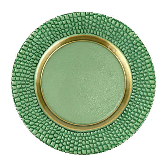 PELLI GLASS GREEN CHARGER PLATE