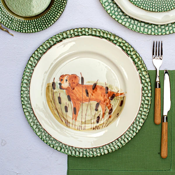 PELLI GLASS GREEN CHARGER PLATE