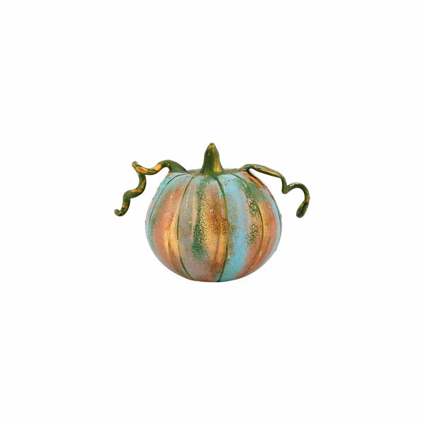 FIGURAL BLUE GLASS PUMPKIN