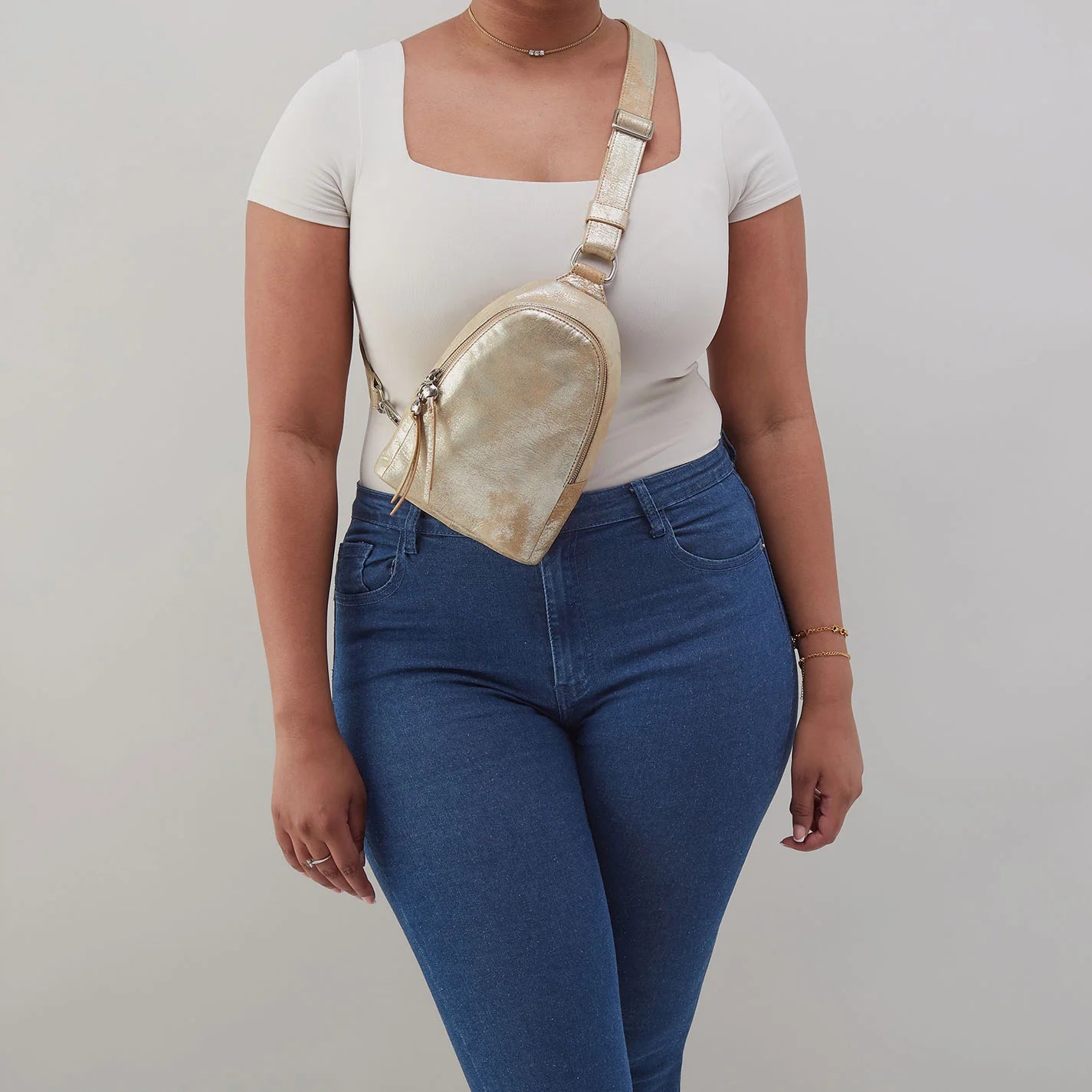 FERN BELT/SLING BAG - SADDLE STARDUST