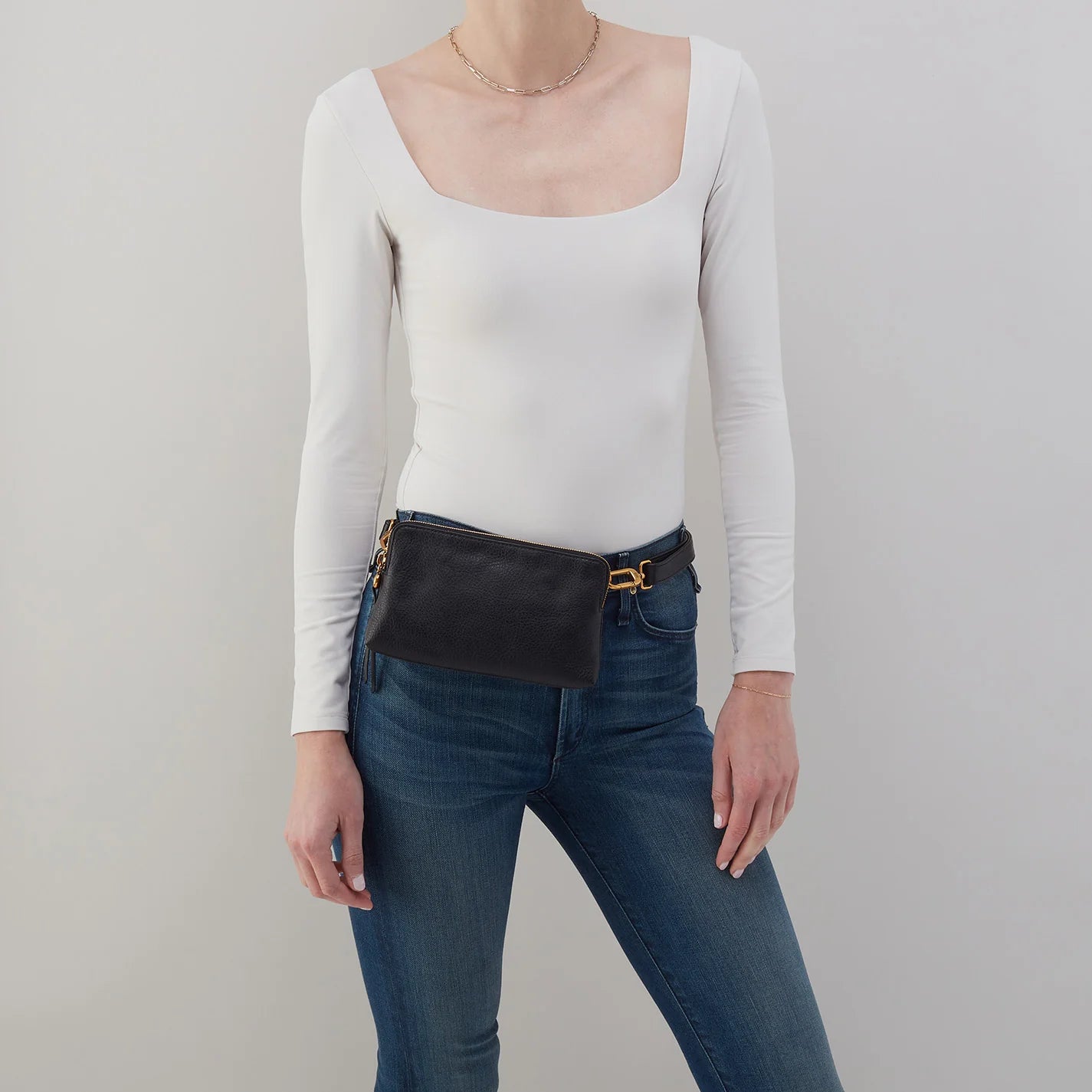 FERN SLIM BELT/SLING BAG - BLACK